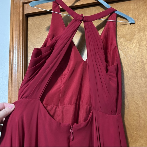 Azazie halter bridesmaid dress in Burgundy - Picture 3 of 7